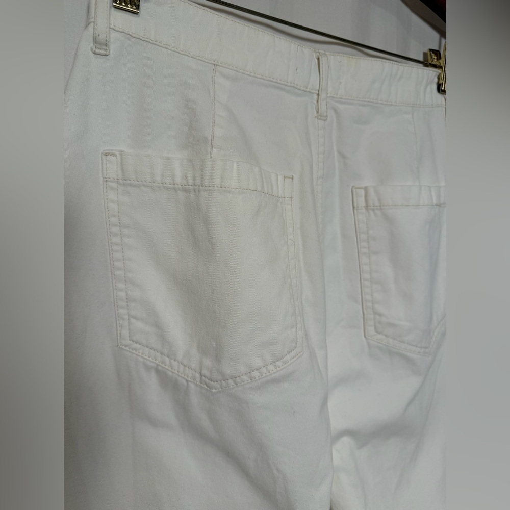 PISTOLA Tammy High Rise Cotton Trouser pants  Button Fly-Alabaster White -Sz 27 - Picture 9 of 15